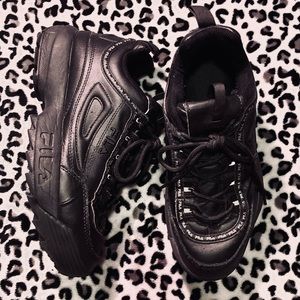 Black Chunky Fila Disruptors
